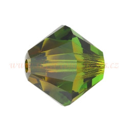 Swarovski korálky XILION 5328 6mm - Sluníčka - Fern Green Topaz Blend